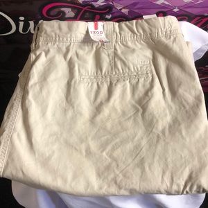 Izod Stone Wash Saltwater Khaki Shorts